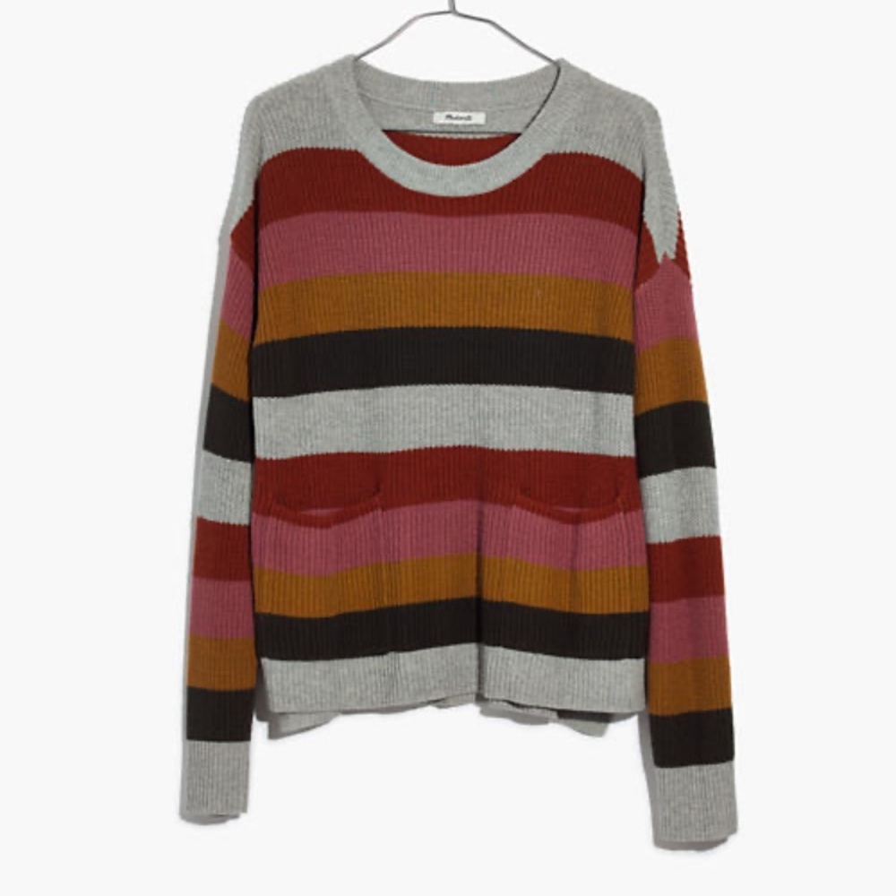 Madewell Striped Patch Pocket Pullover Sweater - image 3